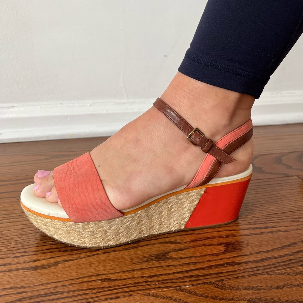 Cole Haan Platform Wedge Sandal with ankle straps 6B